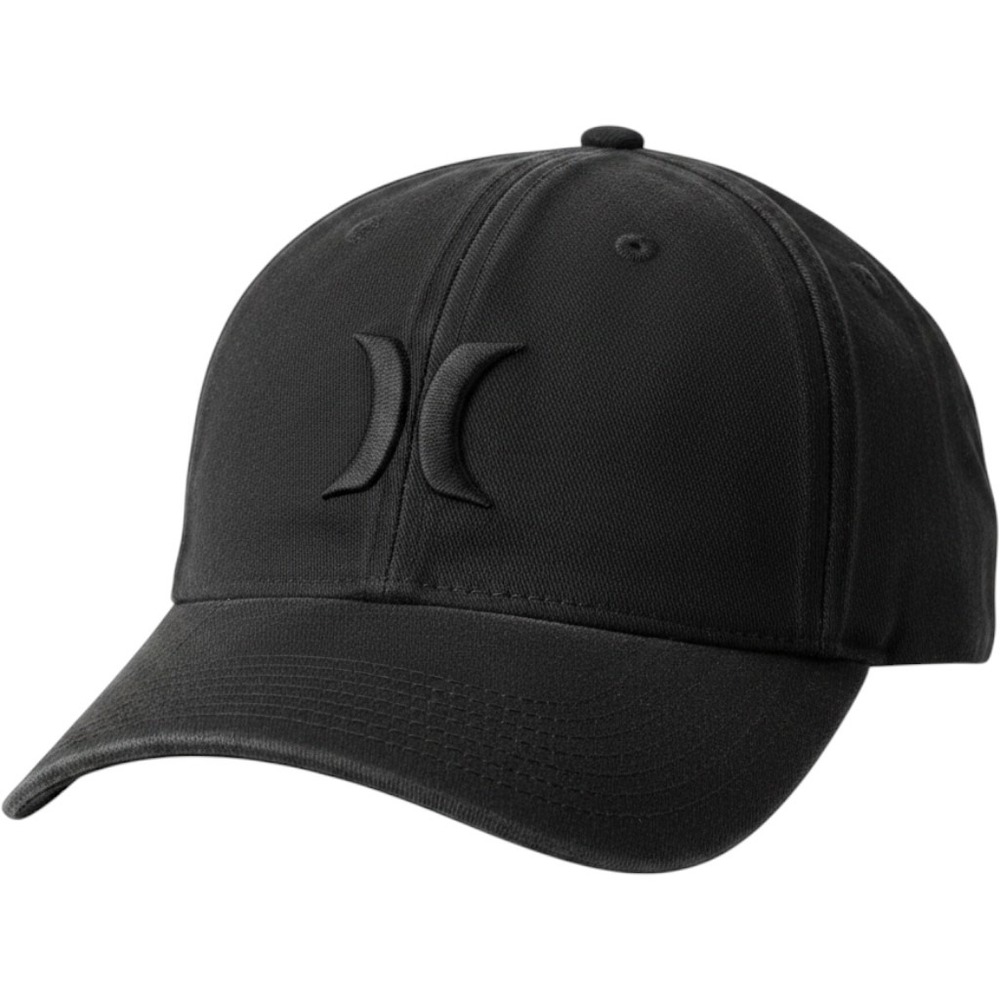 Hurley Mens H2O-Dri Flexfit Hat Black Performance Baseball Cap Yupoong Logo